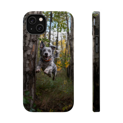 Happy Forest Dog MagSafe iPhone Case – Nature-Inspired Protective Cover