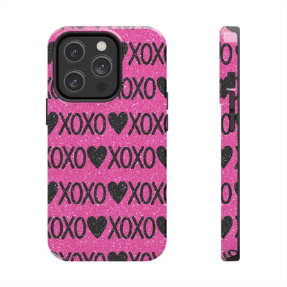 XOXO Glitter Hearts iPhone Case