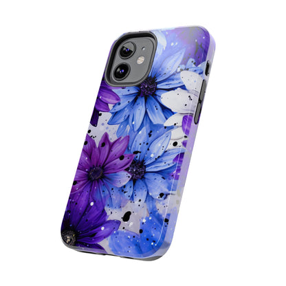 Vibrant Purple & Blue Floral Splash - iPhone Series Case