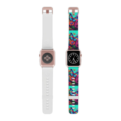 Vivid Butterfly & Floral Burst Apple Watch Band