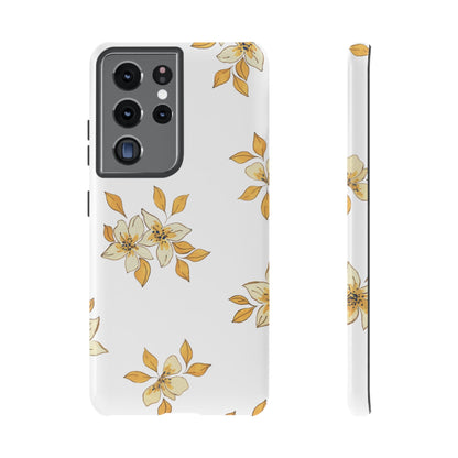 Delicate Yellow Blossom Samsung Galaxy Case – Minimalist Floral Design with Matte Finish