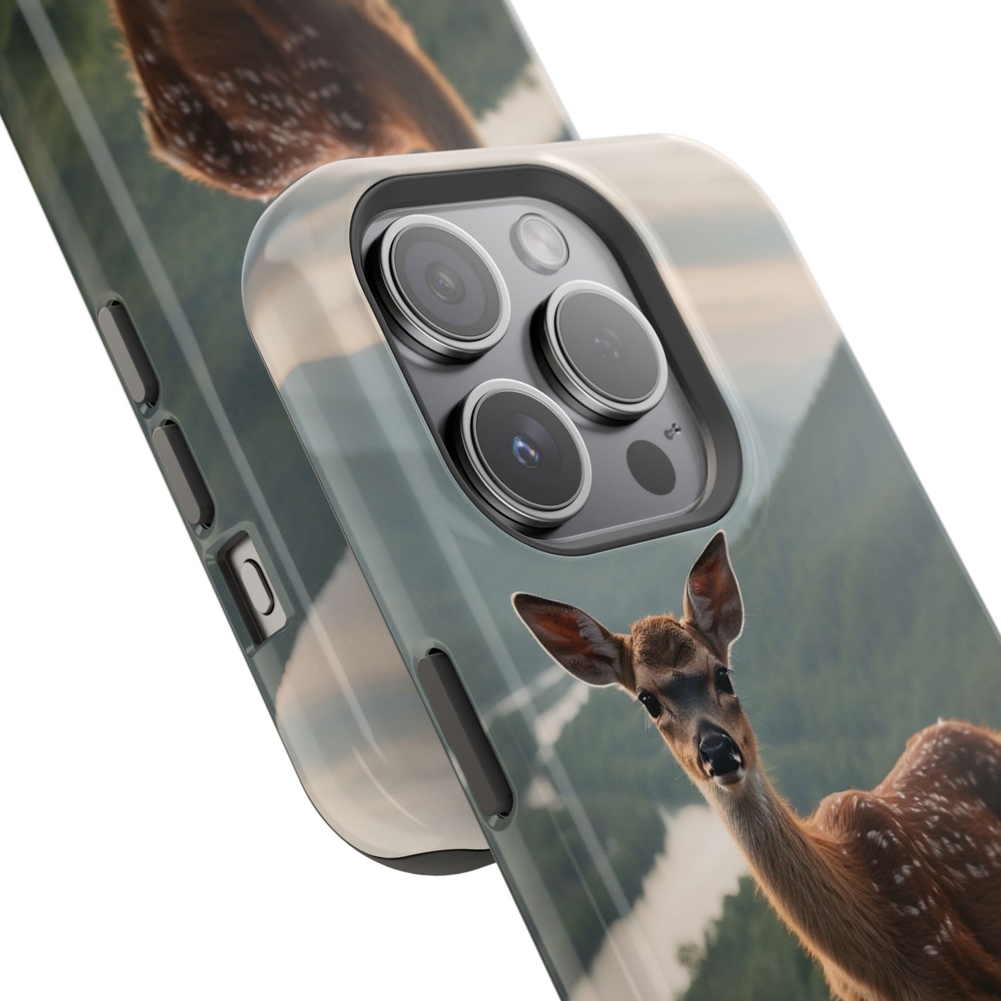 Majestic Fawn Overlooking Mountain Vista MagSafe iPhone Case