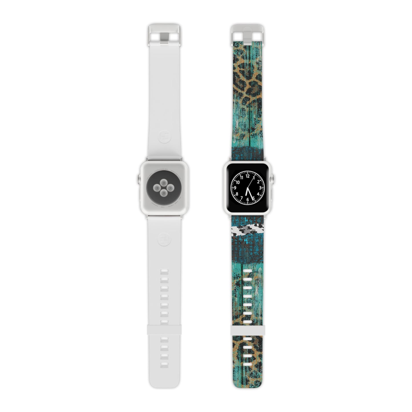 Turquoise Rustic Leopard Wood Apple Watch Band