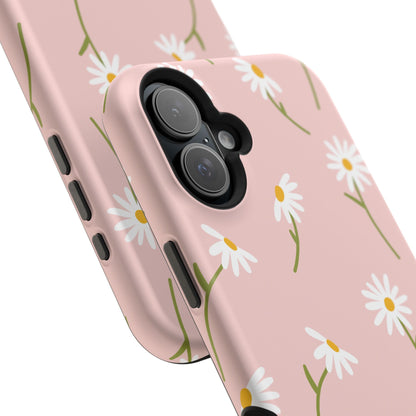 Daisy Delight Tough MagSafe iPhone Case – Cute Floral Design with Dual-Layer Protection