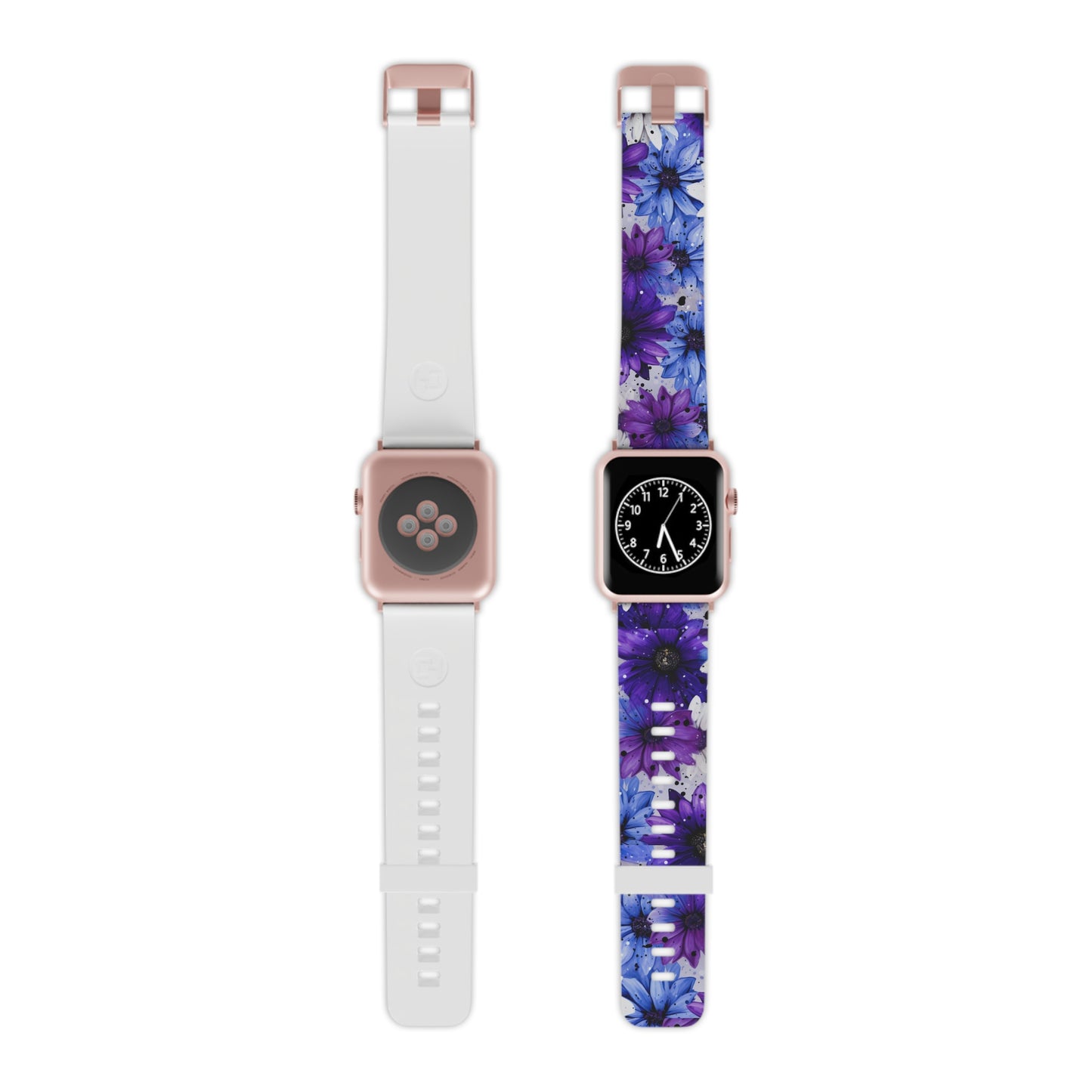 Vibrant Purple & Blue Floral Splash Apple Watch Band