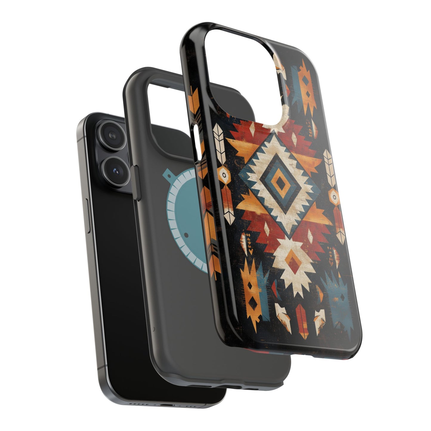 Southwestern Arrow & Diamond Tough MagSafe iPhone Case – Bold Tribal Design, Dual-Layer Protection