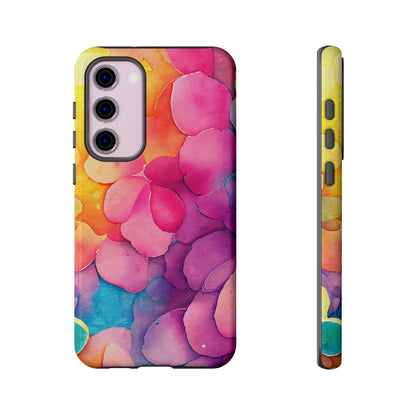 Sunset Petals Watercolor Samsung Galaxy Case – Slim Design, Glossy Finish