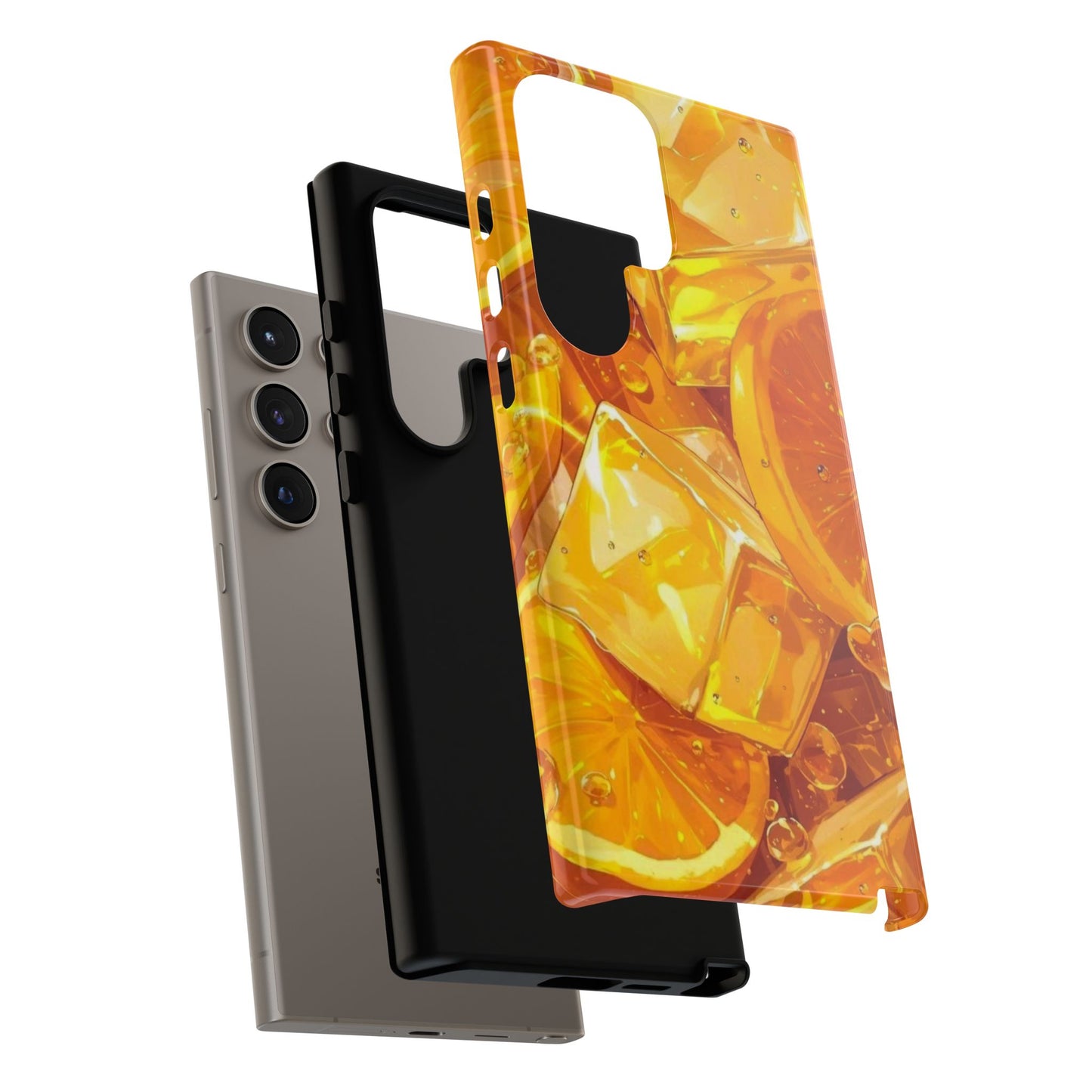 Citrus Splash Samsung Galaxy  Case – Bright Orange Slices & Ice, Dual-Layer Protection