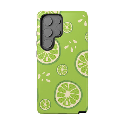 Zesty Lime Splash Tough Samsung Galaxy Case – Fresh Citrus Design, Dual-Layer Protection