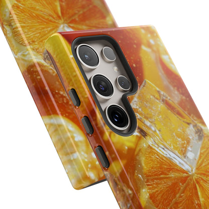 Citrus Orange Splash Samsung Galaxy Case – Dual-Layer Tough Protection, Vibrant Summer Design