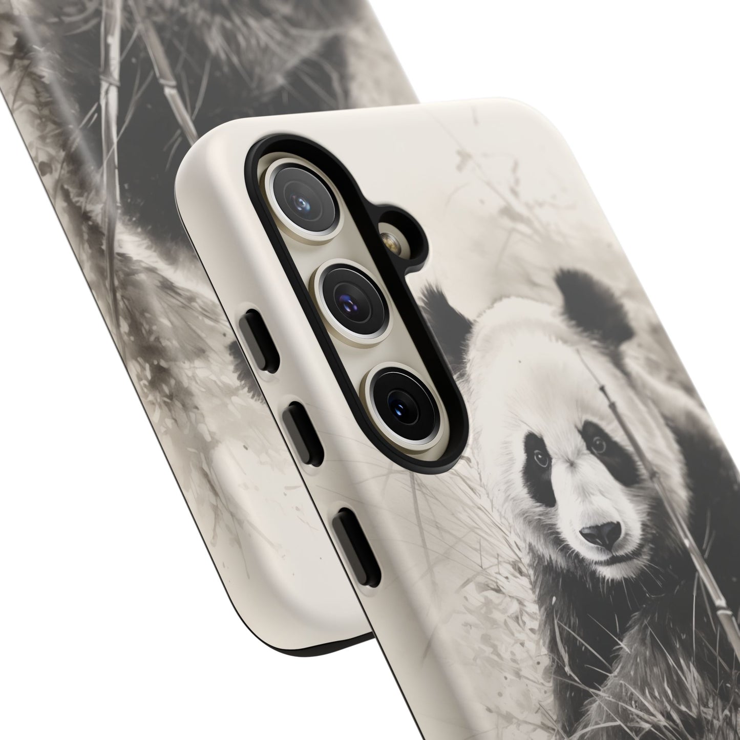 Premium Cute Phone Case: Charcoal Art Panda Bear Phone Cover - Dual Layer Protection for iPhone & Samsung Galaxy - Tough and Stylish! - BOGO Cases