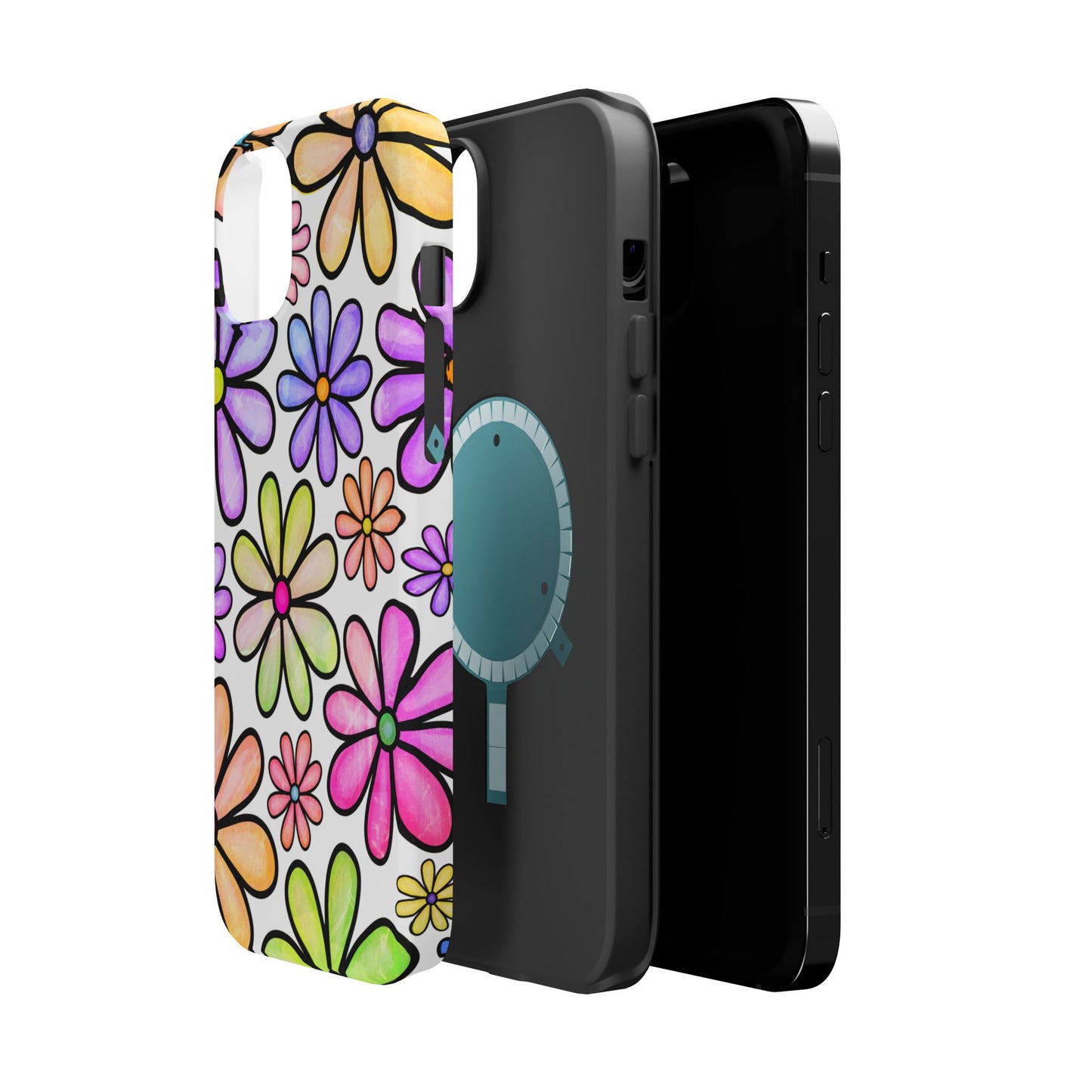 Pastel Daisy Dream MagSafe iPhone Case – Slim Profile, Glossy Finish