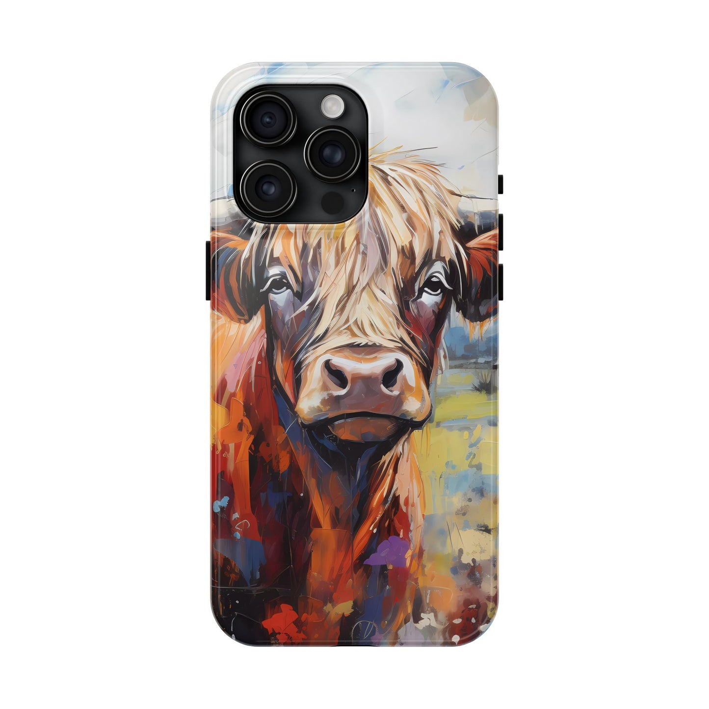 Cute Western Phone Case | Highland Cow | Robust Rocky Mountain-Inspired | Expressionism | Fresco