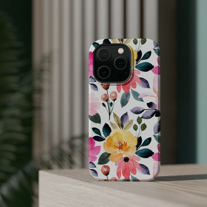 Blossoming Beauty – MagSafe Case with Pastel Floral Watercolor Design