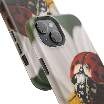 MagSafe iPhone Case: Ladybug on White Daisy