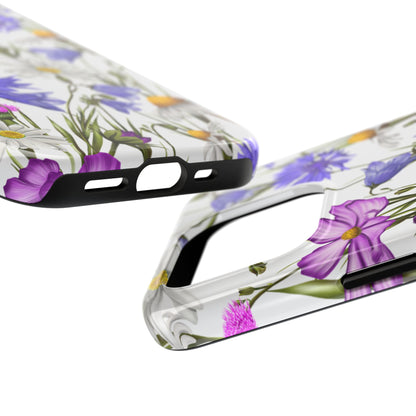 Wildflower Meadow iPhone Case – Purple, Blue, and White Floral Design