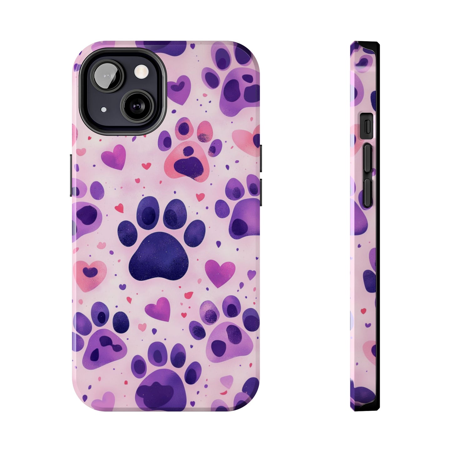 Purple Paw Print iPhone Case - Playful Pet Lover’s Protective Cover