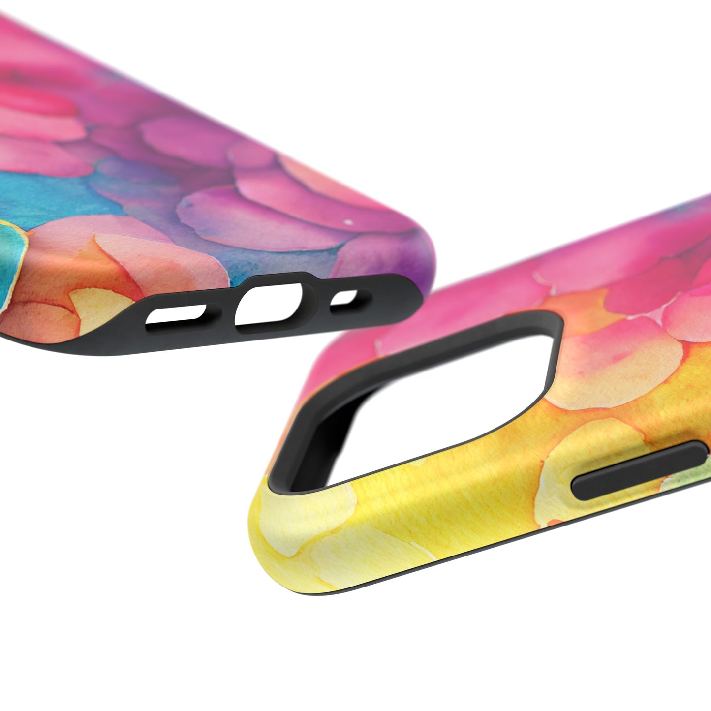 Sunset Petals Watercolor MagSafe iPhone Case – Slim Design, Glossy Finish