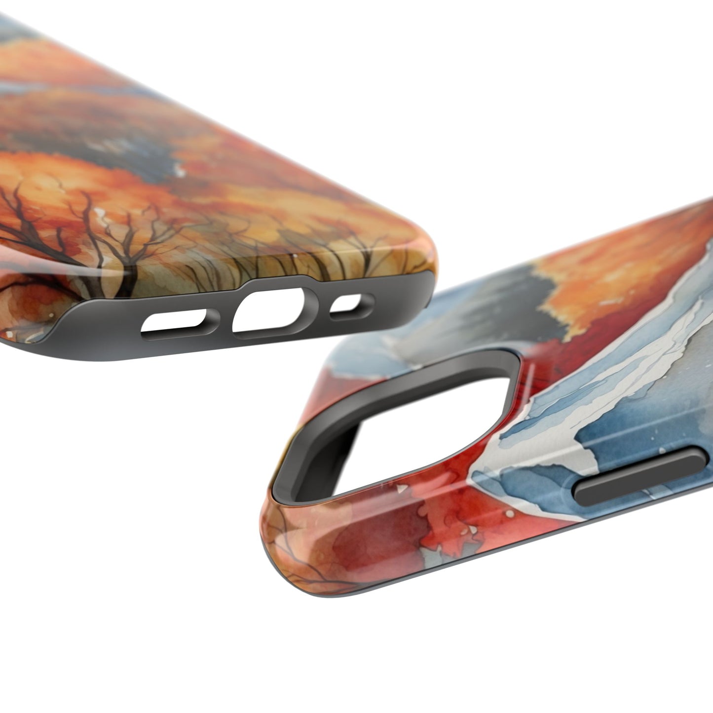 Autumn Mountain Forest Watercolor - MagSafe iPhone Case