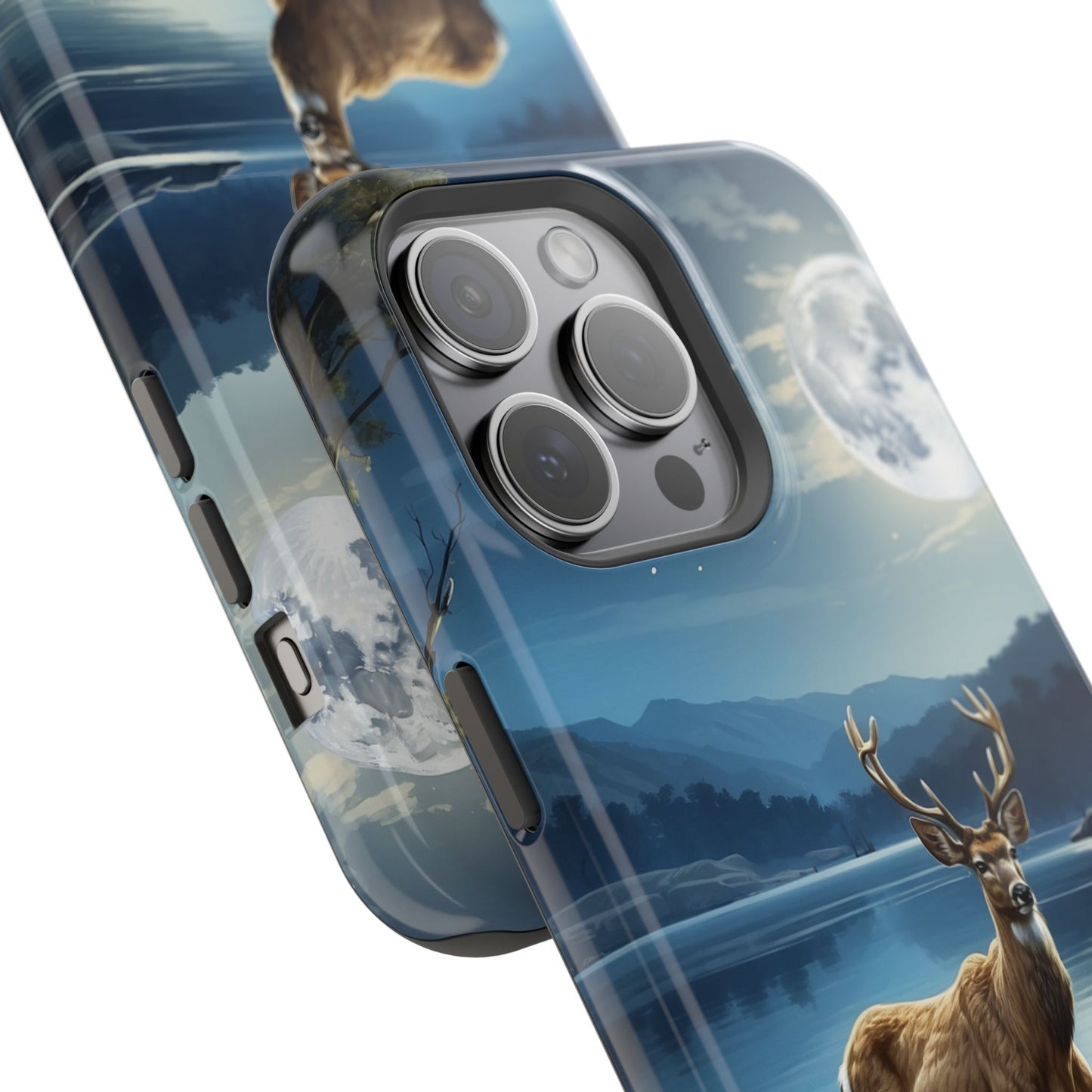 Moonlit Elegance: Stag by the Lake – MagSafe iPhone Case