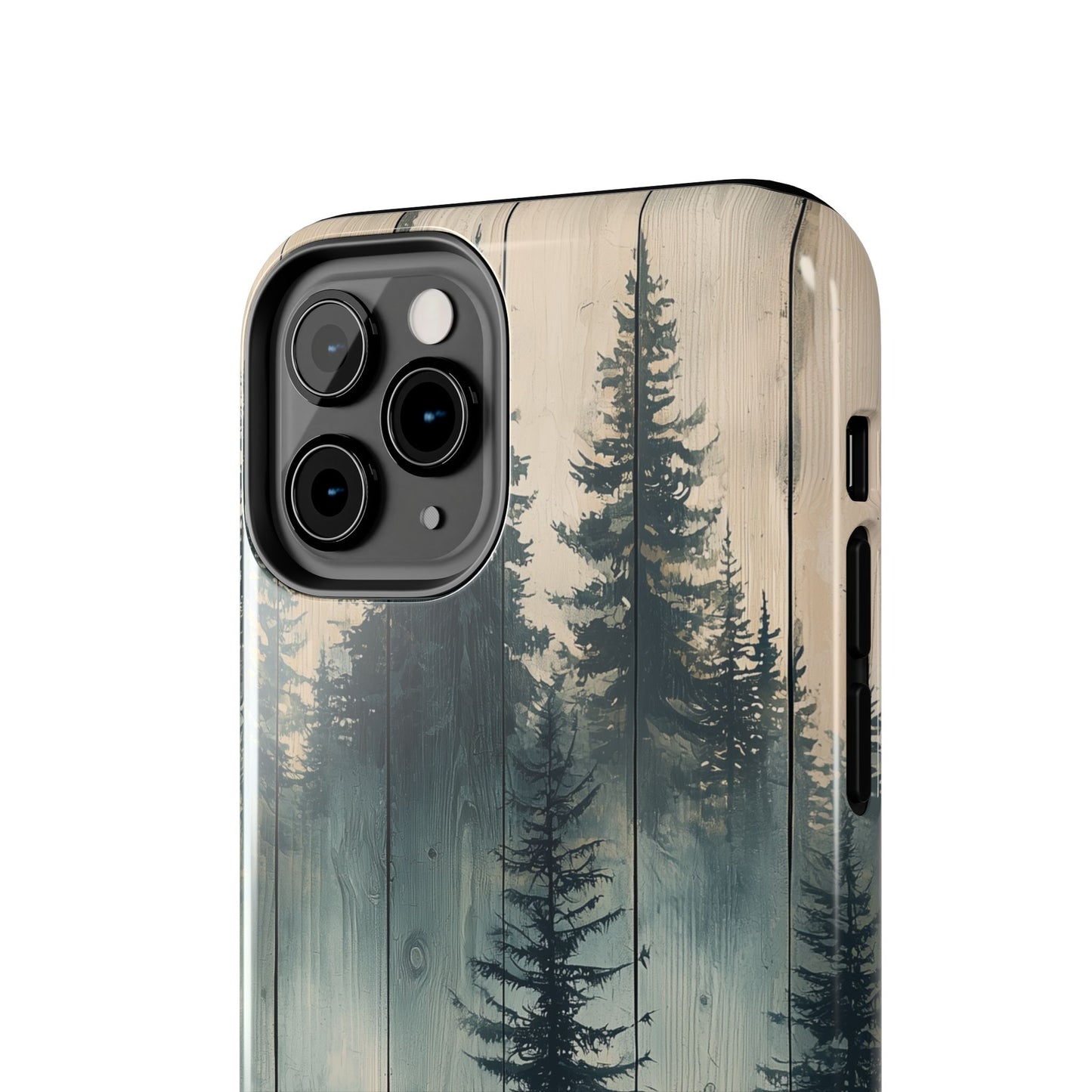 Misty Pine Forest Iphone Case - Nature-Inspired Wood Design Protective Cover