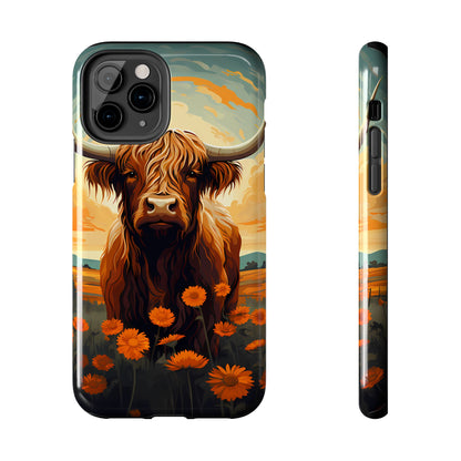 Highland Cow Case | Rustic Farmhouse Floral Design