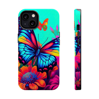 Vivid Butterfly & Floral Burst - MagSafe iPhone Case