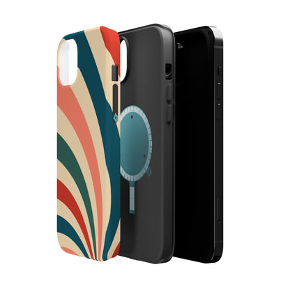 Retro Sunburst Swirl MagSafe iPhone Case – Dual-Layer Protection with Bold 70s Vibes