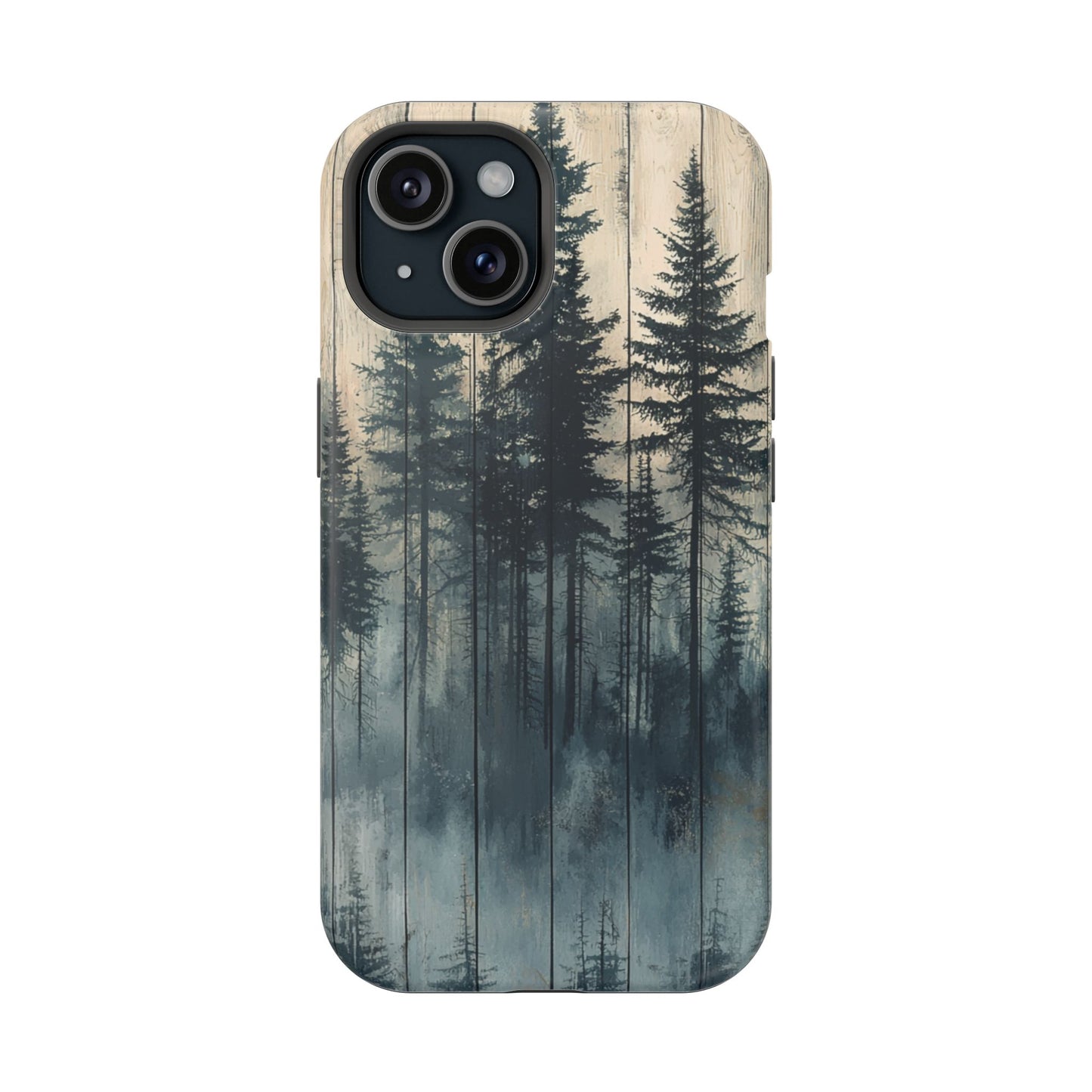 Misty Forest MagSafe iPhone Case - Rustic Nature-Inspired Protective Cover