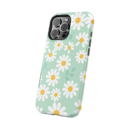 Charming Daisy Floral Tough MagSafe iPhone Case – Spring Pastel Design, Shockproof & Slim