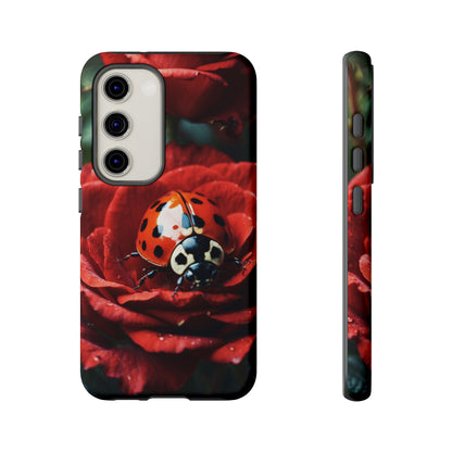 Elegant Rose & Ladybug Charm - Samsung Galaxy Case