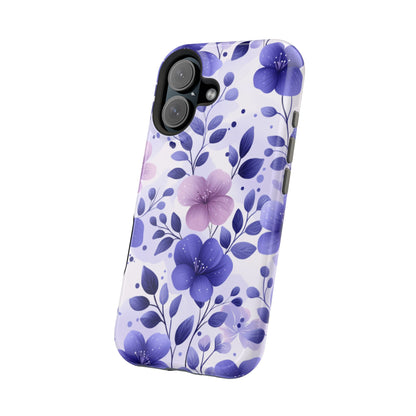 Purple Floral MagSafe iPhone Case – Durable Protection with Elegant Flower Design