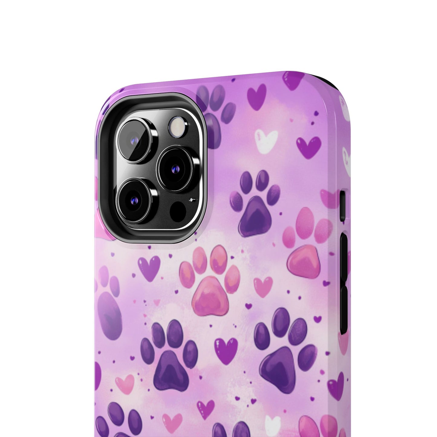 Purple Paw Print iPhone Case - Cute Pet-Themed Protective Cover