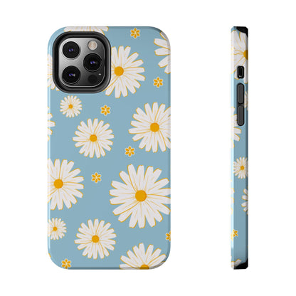 Bright Daisy iPhone Case – Light Blue Background, Shockproof and Slim Design - BOGO Cases