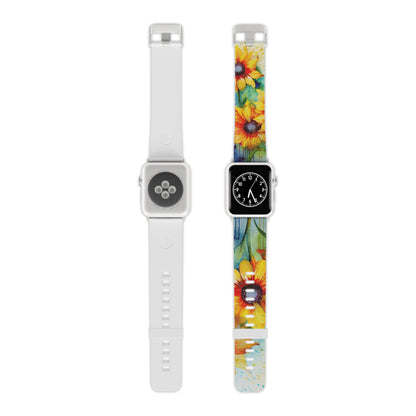 Watercolor Sunflower Splash Apple Watch Band