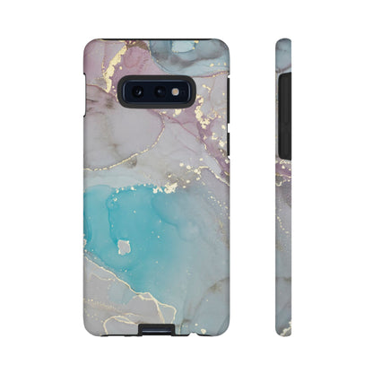 Sky Blue & Purple Marble Wave – Samsung Galaxy Case with Elegant Swirl Design