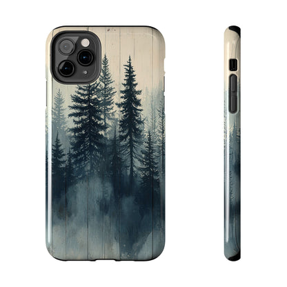 Misty Forest Wood iPhone Case - Nature-Inspired Protective Cover