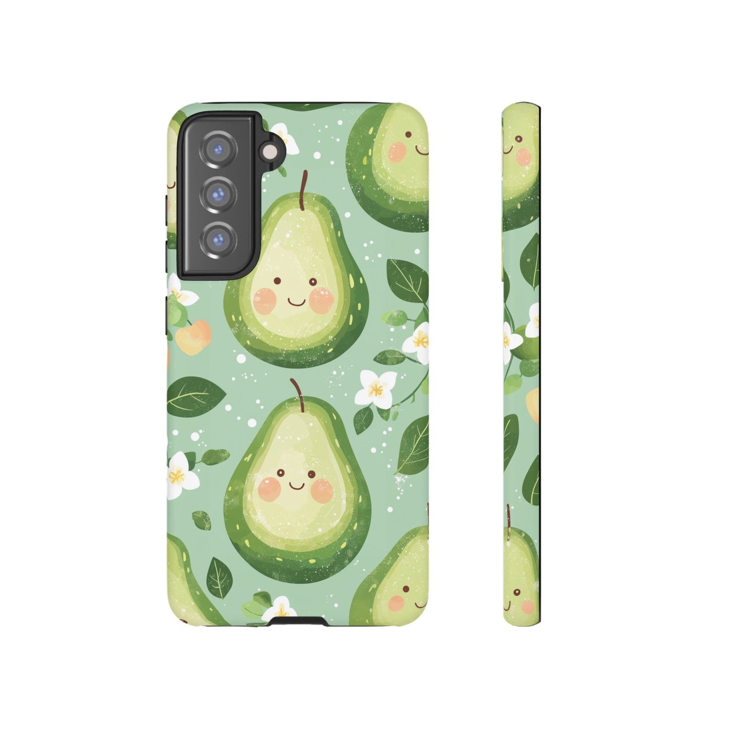 Avocado Face Parade Tough Samsung Galaxy Case – Cute Fruit Design, Dual - Layer Protection - BOGO Cases