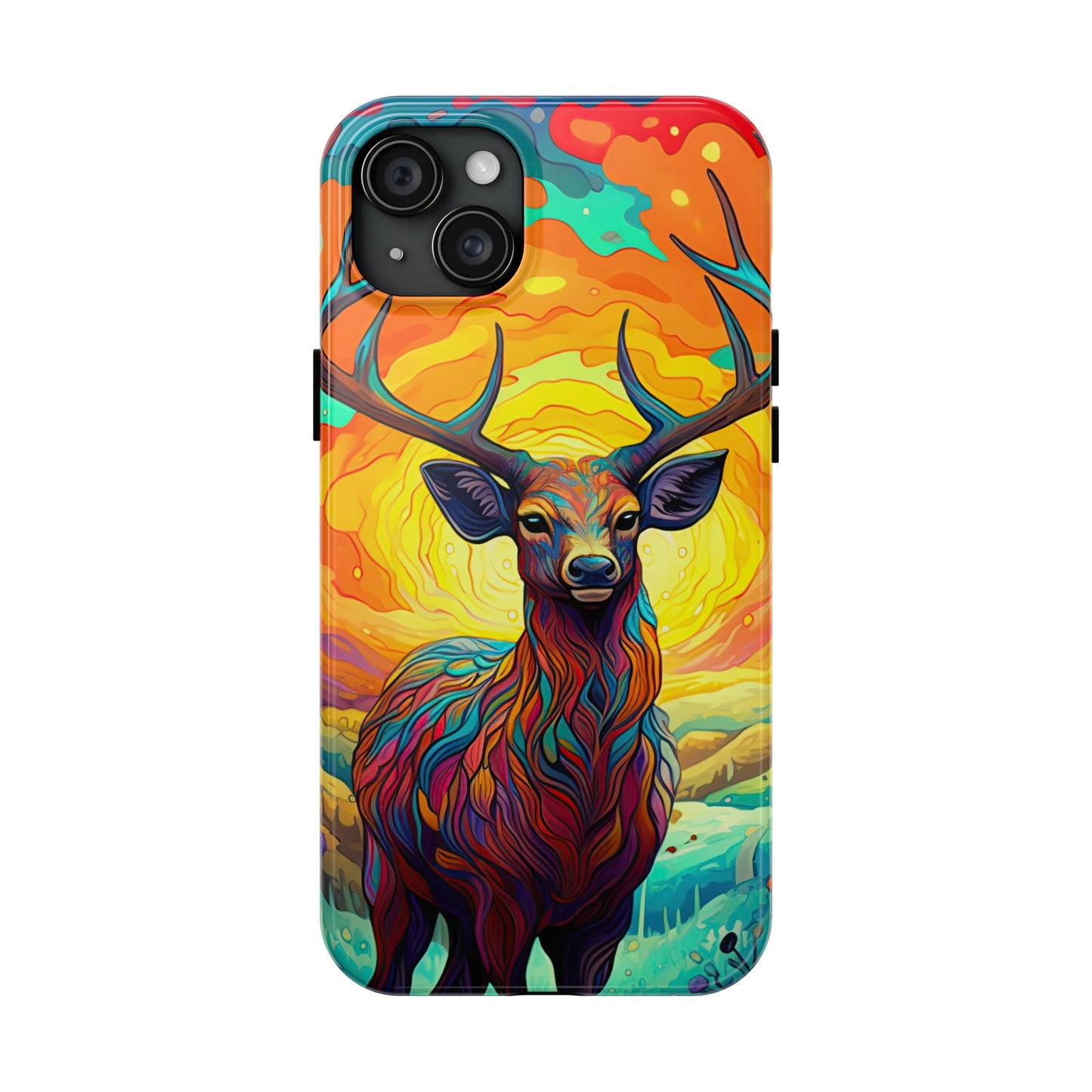 Vibrant Stag in Bloom – iPhone Case