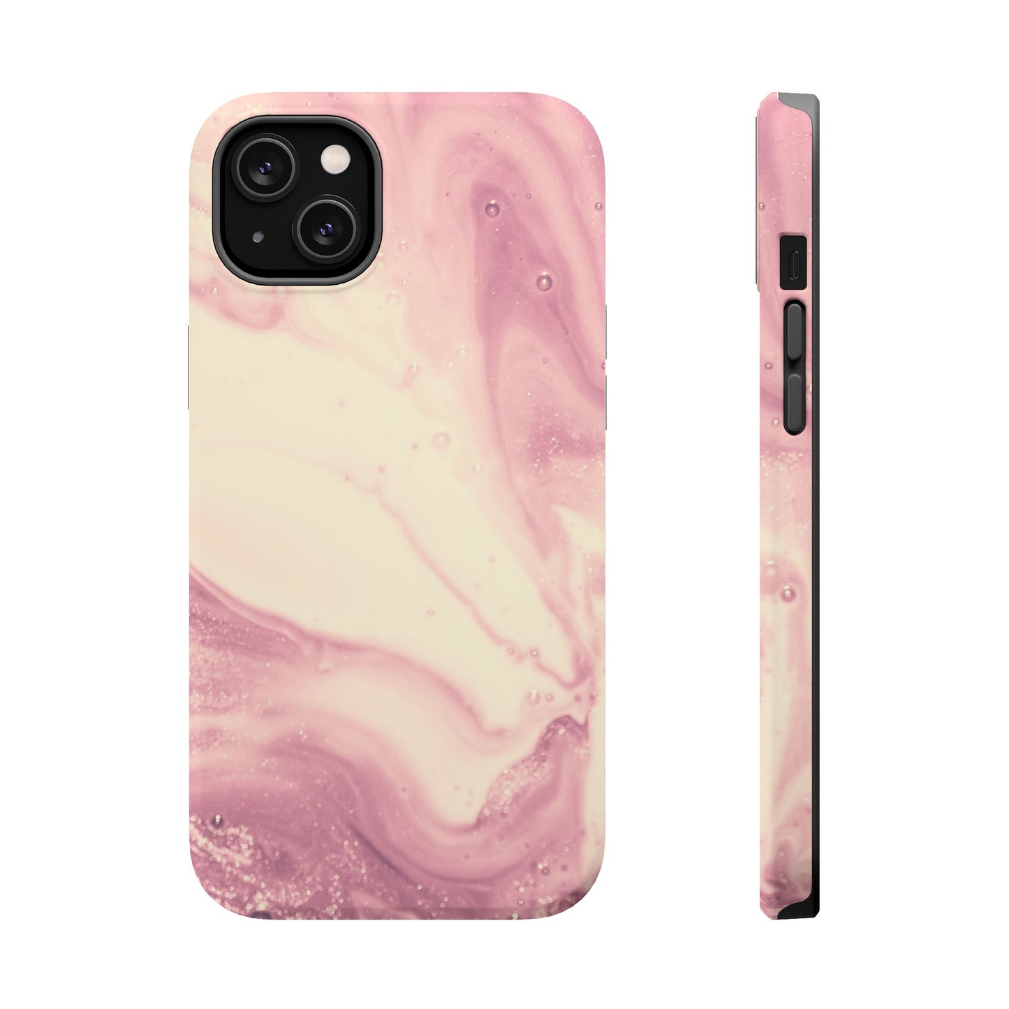 Blush Marble Glow – MagSafe Case with Pink & Rose Gold Marble Design