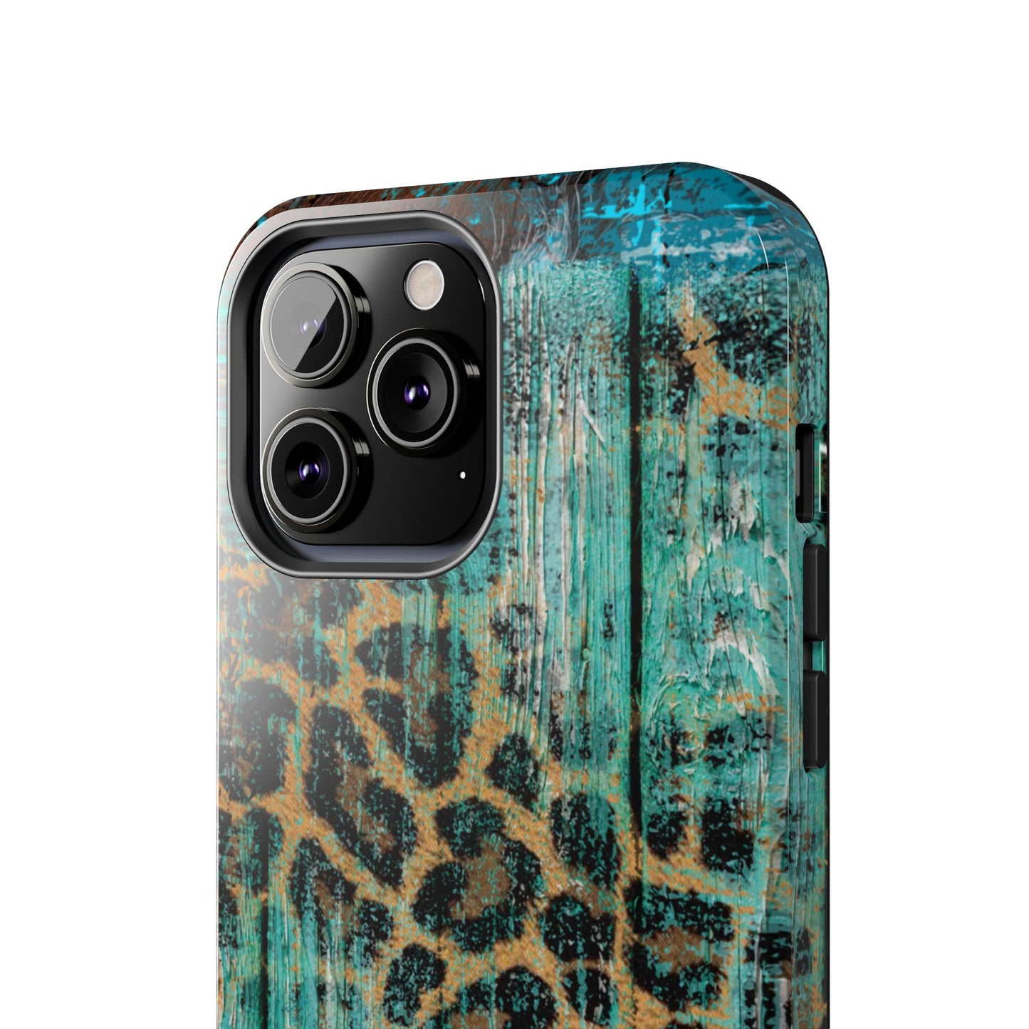 Turquoise Rustic Leopard Wood - iPhone Series Case