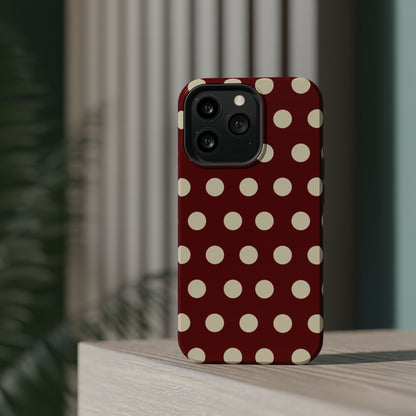 Classic Red & Cream Polka Dots - MagSafe iPhone Case