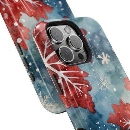 Crimson Snowflake Charm – MagSafe iPhone Case