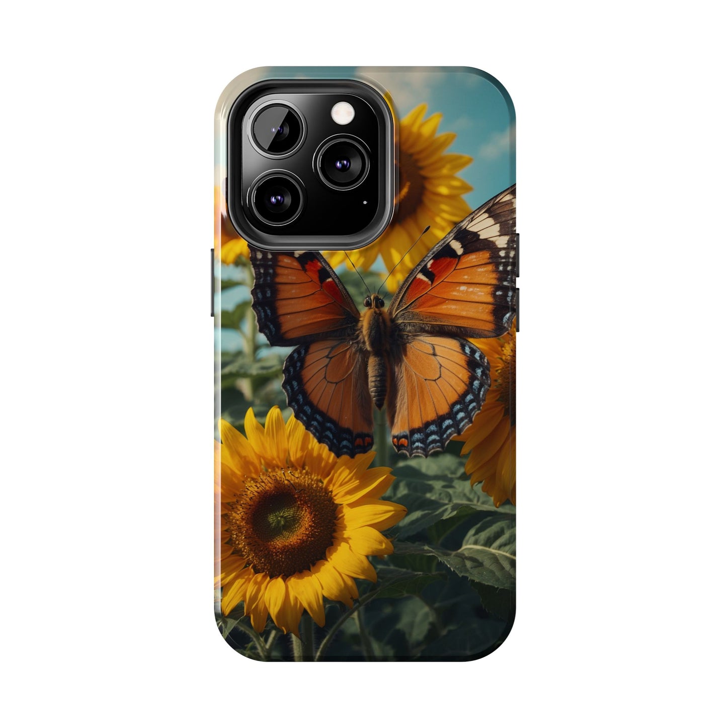 Vibrant Butterfly & Sunflower – iPhone Case