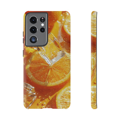 Citrus Orange Splash Samsung Galaxy Case – Dual-Layer Tough Protection, Vibrant Summer Design