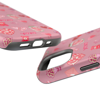 Pink Valentine Love Collage – MagSafe-Compatible iPhone Case