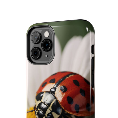 iPhone Case: Ladybug on White Daisy