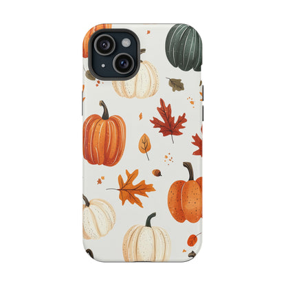 Autumn Pumpkin MagSafe iPhone Case – Fall Leaves and Harvest Design