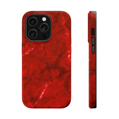 Bold Red Marble MagSafe iPhone Case – Luxe Design Meets Magnetic Precision