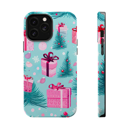 Festive Pink Christmas Gifts and Evergreen MagSafe iPhone Case – Holiday Theme, Protective Cover